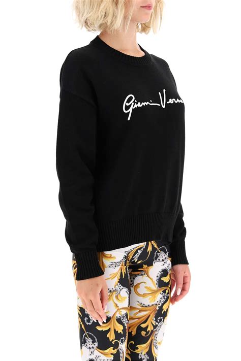 Versace Women's 'GV Signature' Pullover Sweatershirt, Size: 2XL.